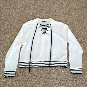 Olivia Sky lace up sweatshirt top